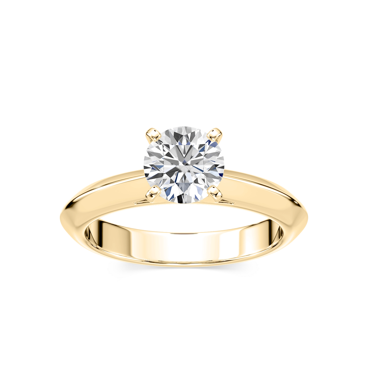 Demi Lab Grown Diamond Knife Edge Cathedral Solitaire Engagement Ring