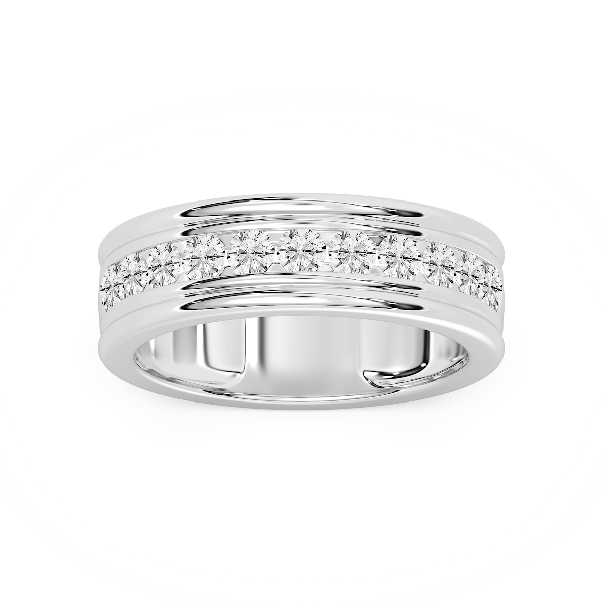 Alexander 1 ctw Round Lab Grown Diamond 7.25mm Channel Mens Wedding Band