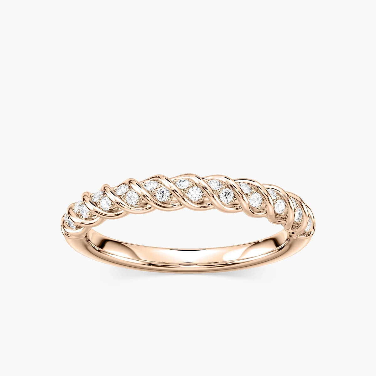 Stormi 1/6 ctw Round Lab Grown Diamond Twist Wedding Band