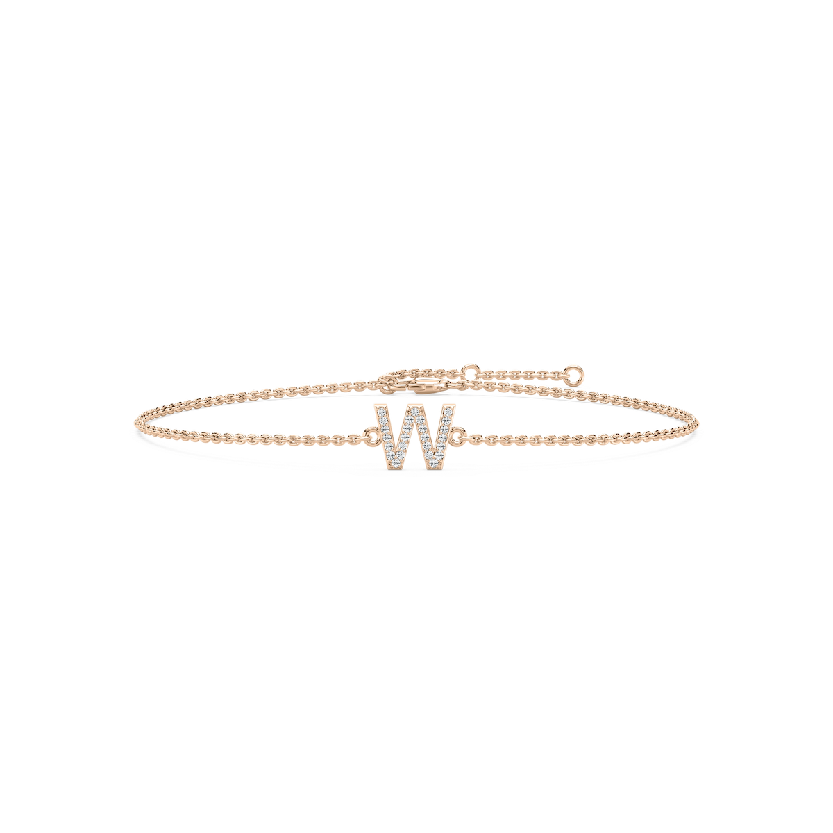 1/8 ctw Round Lab Grown Diamond Initial Bracelet – 7 Inches