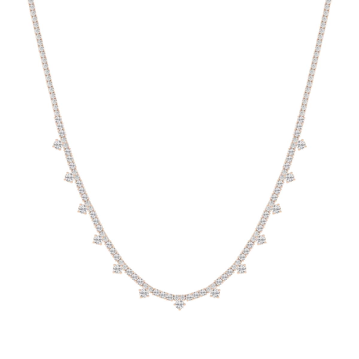 16 ctw Round Lab Grown Diamond Dangle Tennis Necklace - 18 Inches