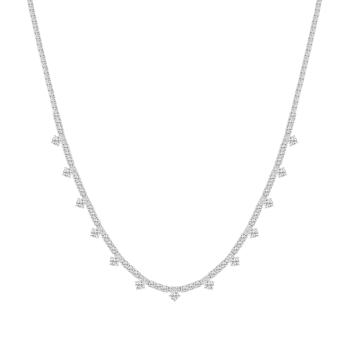 16 ctw Round Lab Grown Diamond Dangle Tennis Necklace - 18 Inches