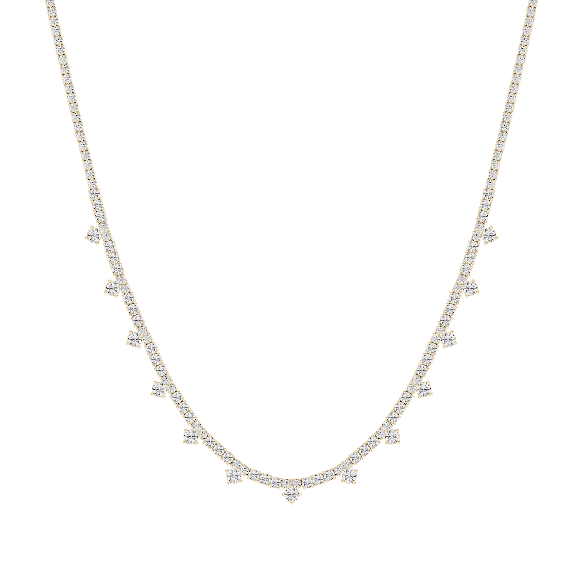 16 ctw Round Lab Grown Diamond Dangle Tennis Necklace - 18 Inches