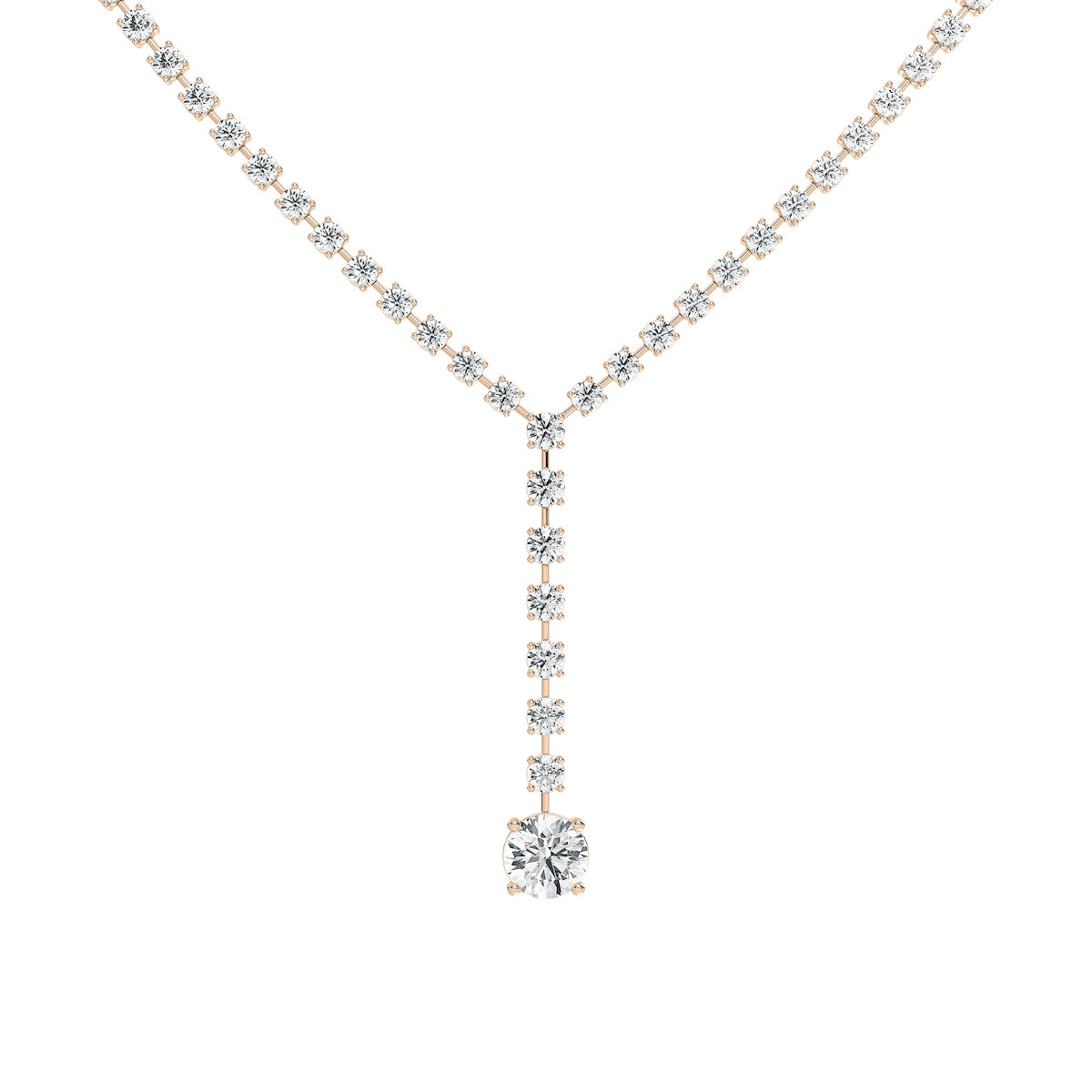 18 ⁷/₈ ctw Round Lab Grown Diamond Solitaire Drop Tennis Necklace - 18 Inches