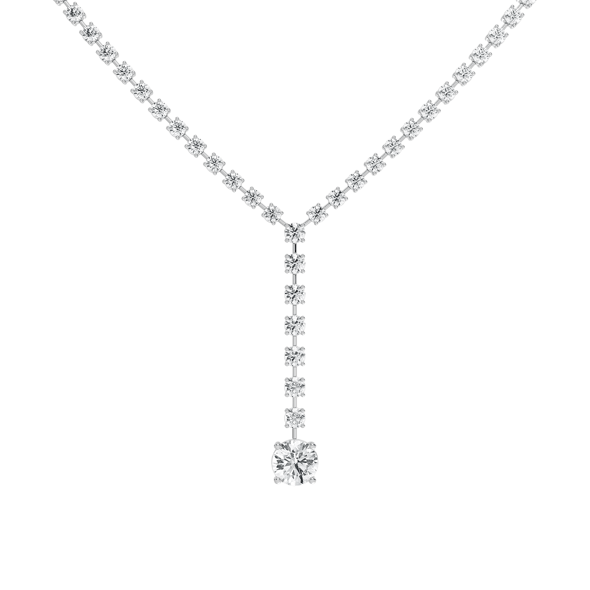 18 ⁷/₈ ctw Round Lab Grown Diamond Solitaire Drop Tennis Necklace - 18 Inches