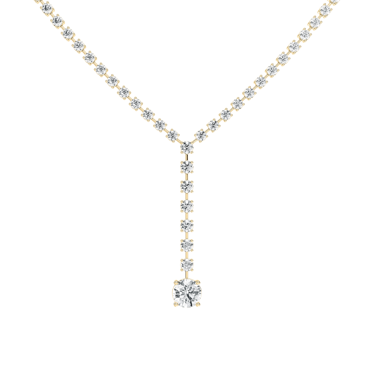 18 ⁷/₈ ctw Round Lab Grown Diamond Solitaire Drop Tennis Necklace - 18 Inches