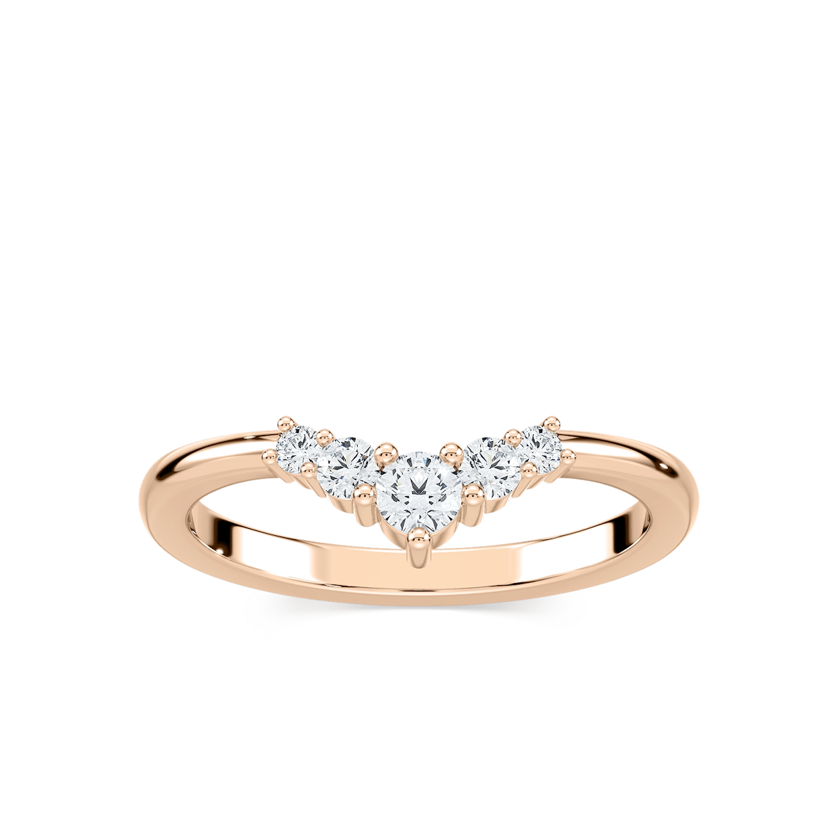 Kennedi 1/4 ctw Round Lab Grown Diamond Graduated Chevron Curved Band