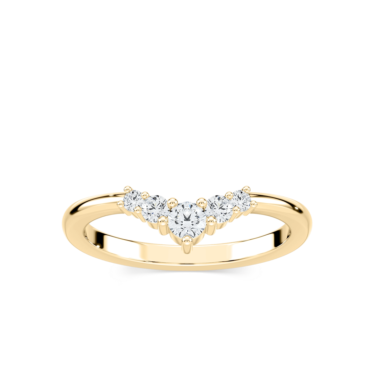 Kennedi 1/4 ctw Round Lab Grown Diamond Graduated Chevron Curved Band