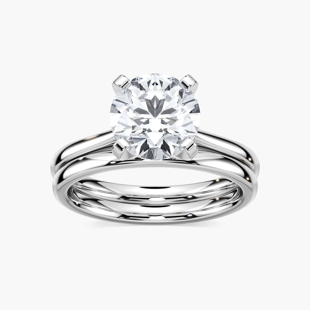 Dior Lab Grown Diamond Cathedral Solitaire Wedding Set