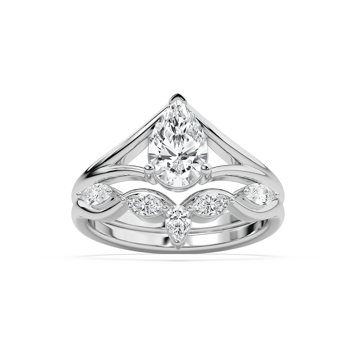 Molly 1 ⅜ ctw Round Lab Grown Diamond Split Shank Wedding Set