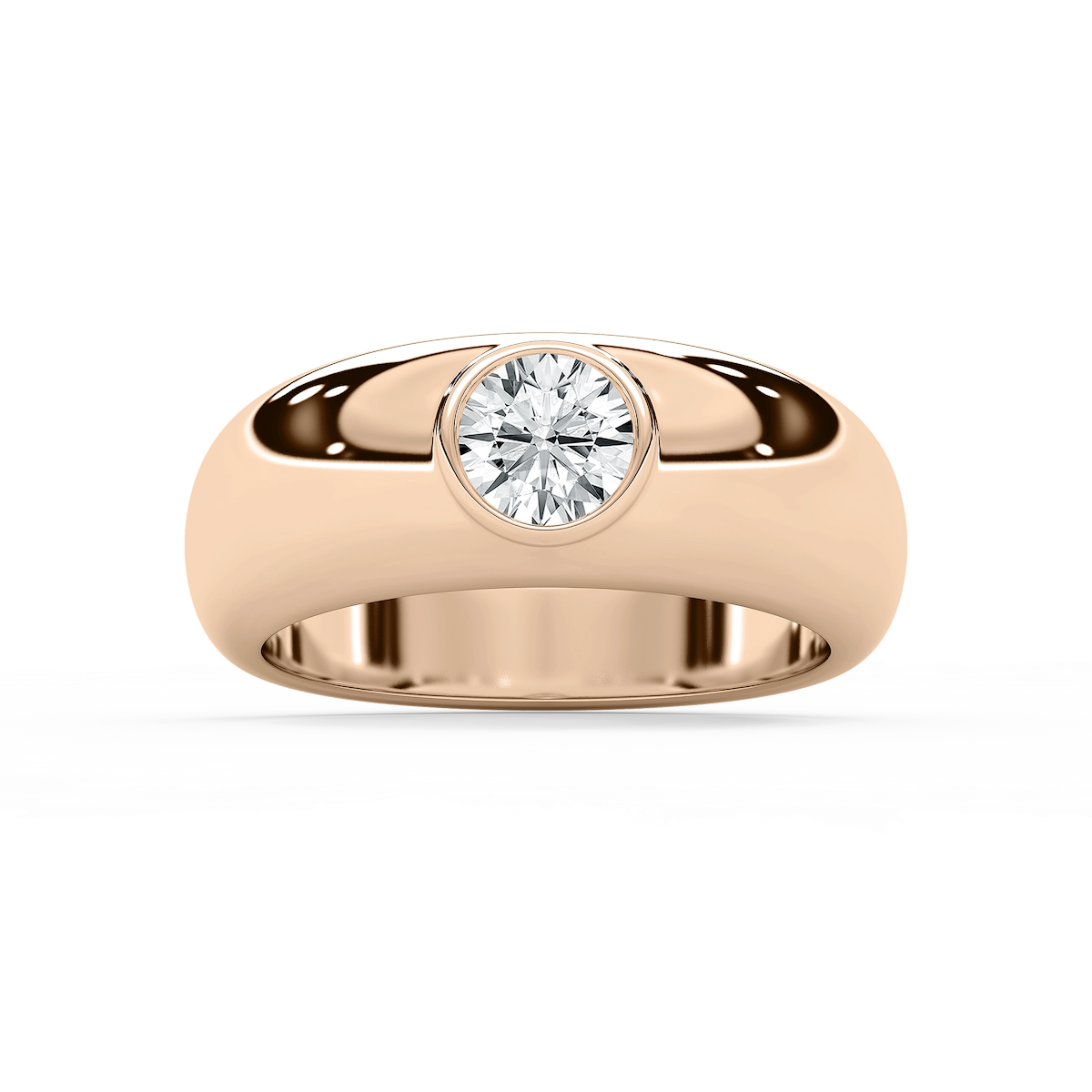 Harry 1 ct Round Lab Grown Diamond 7.75mm Bezel Mens Wedding Band