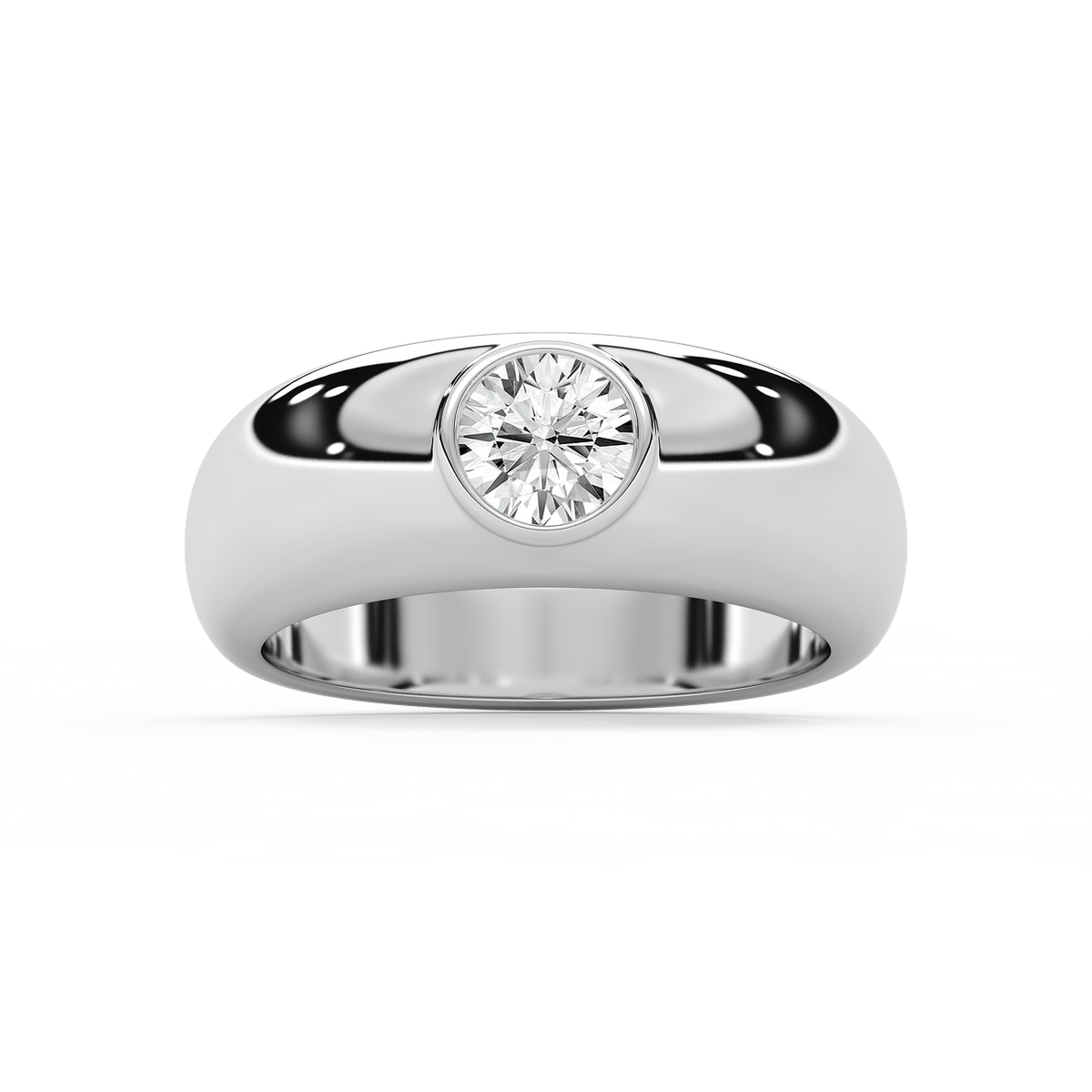 Harry 1 ct Round Lab Grown Diamond 7.75mm Bezel Mens Wedding Band