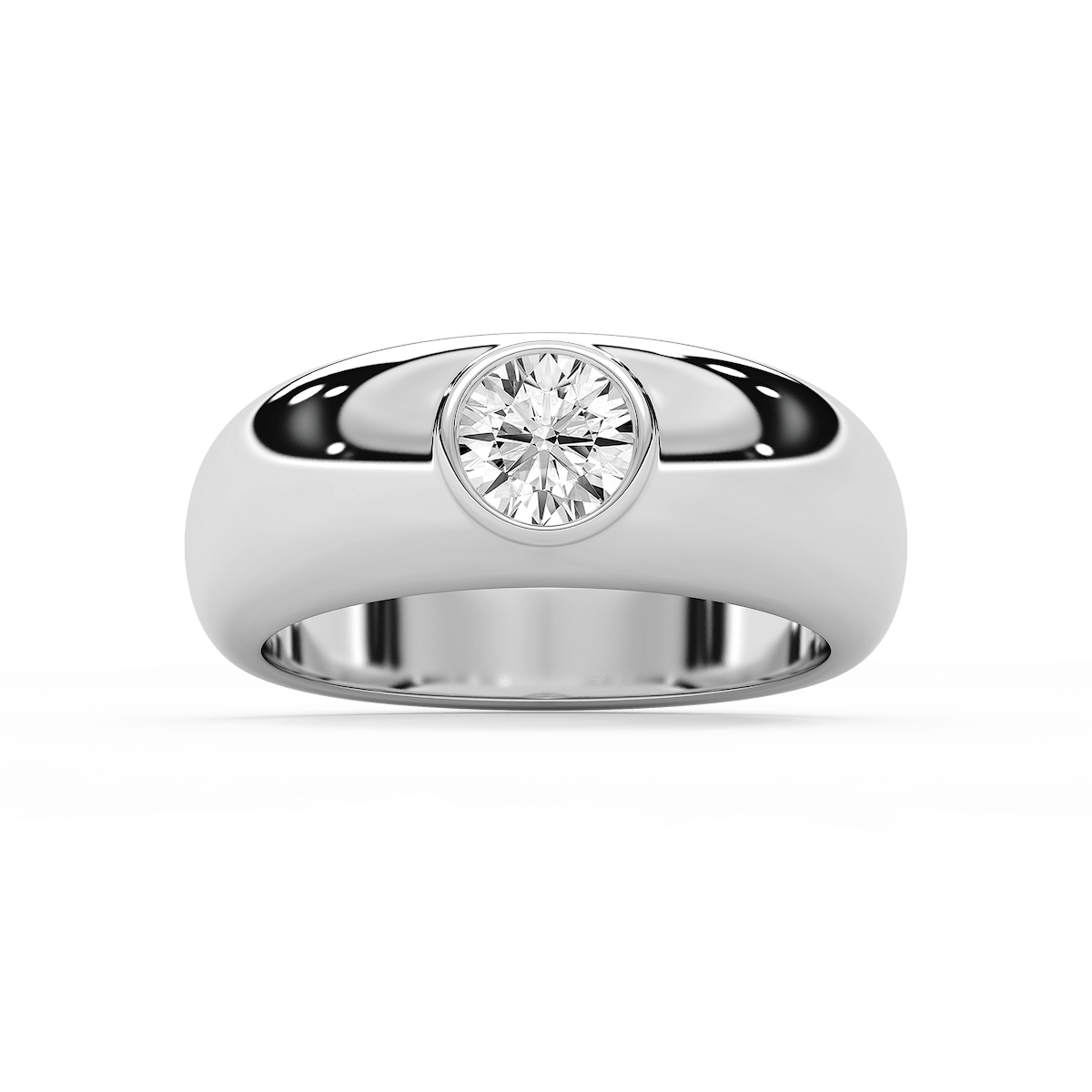 Harry 1 ct Round Lab Grown Diamond 7.75mm Bezel Mens Wedding Band