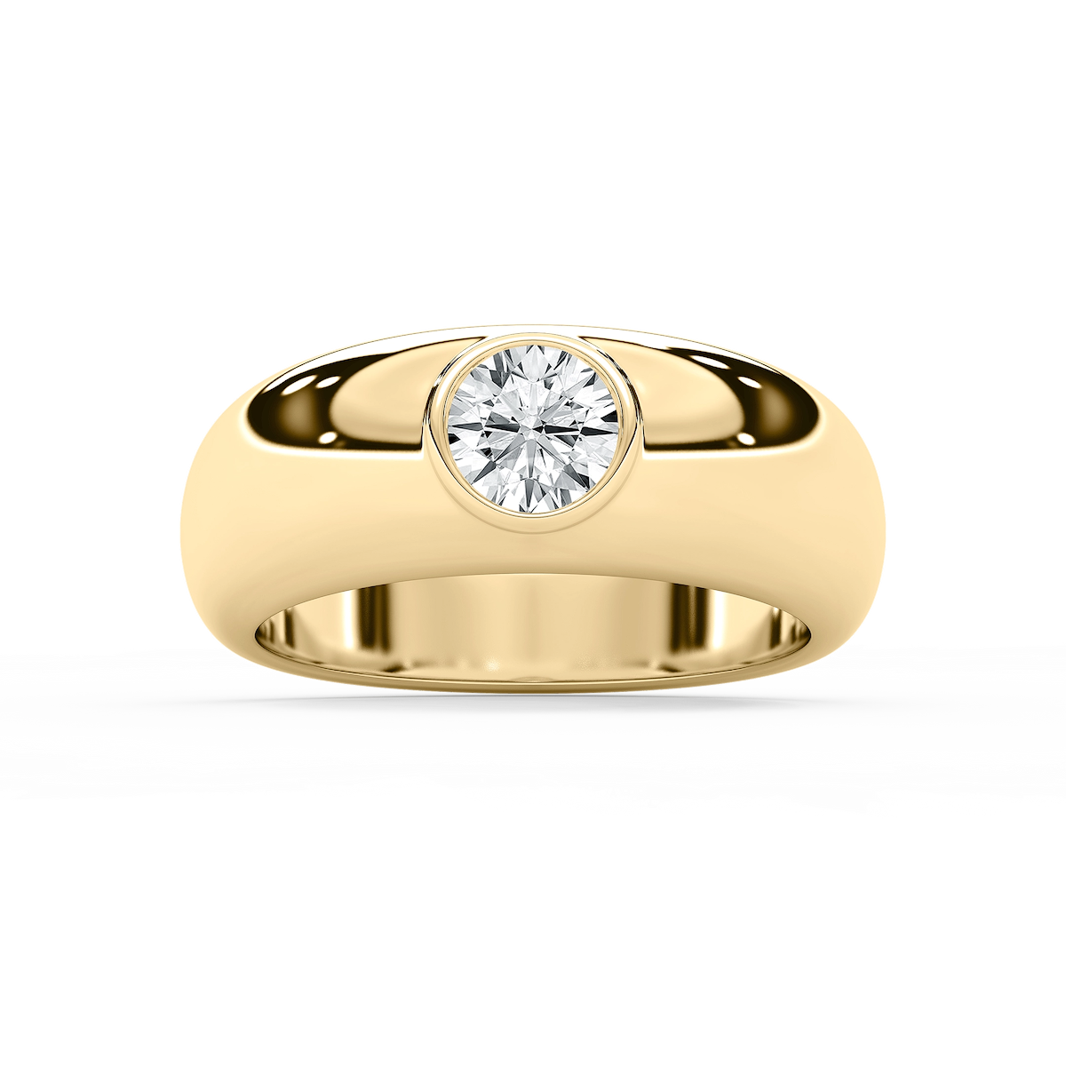 Harry 1 ct Round Lab Grown Diamond 7.75mm Bezel Mens Wedding Band