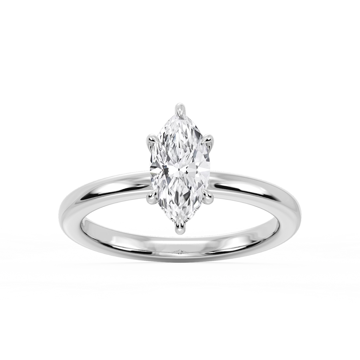 Donna Marquise Lab Grown Diamond Claw Prong Hidden Halo Engagement Ring