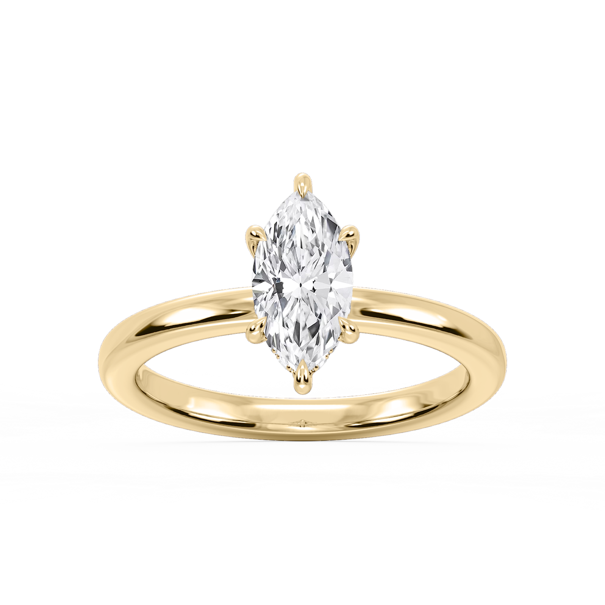 Donna Marquise Lab Grown Diamond Claw Prong Hidden Halo Engagement Ring
