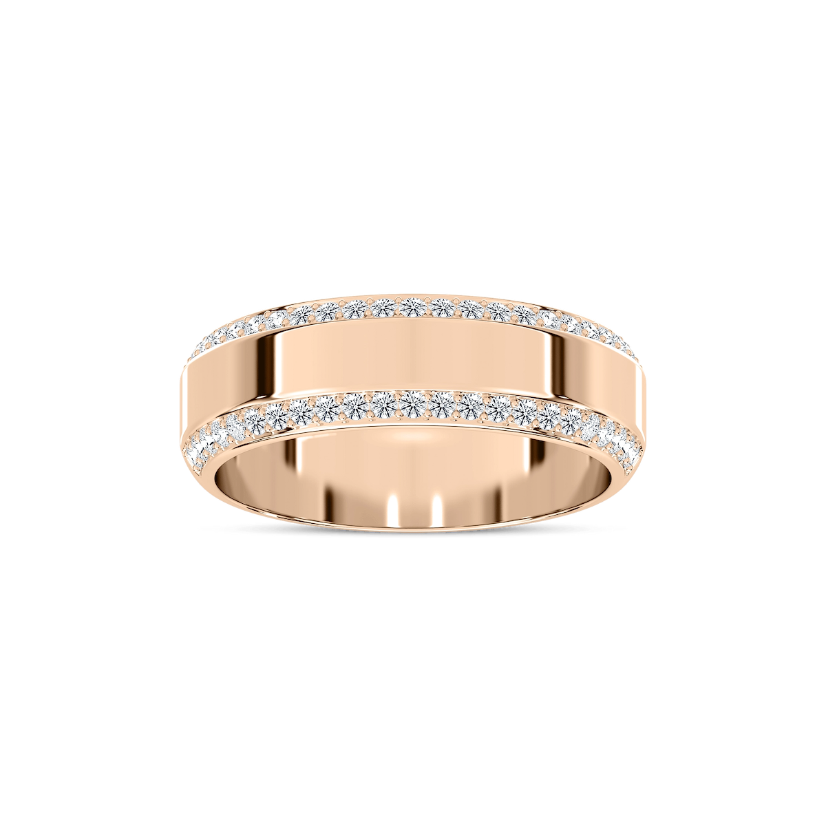 Chad 1/2 ctw Round Lab Grown Diamond 7.00mm Double Edge Mens Wedding Band