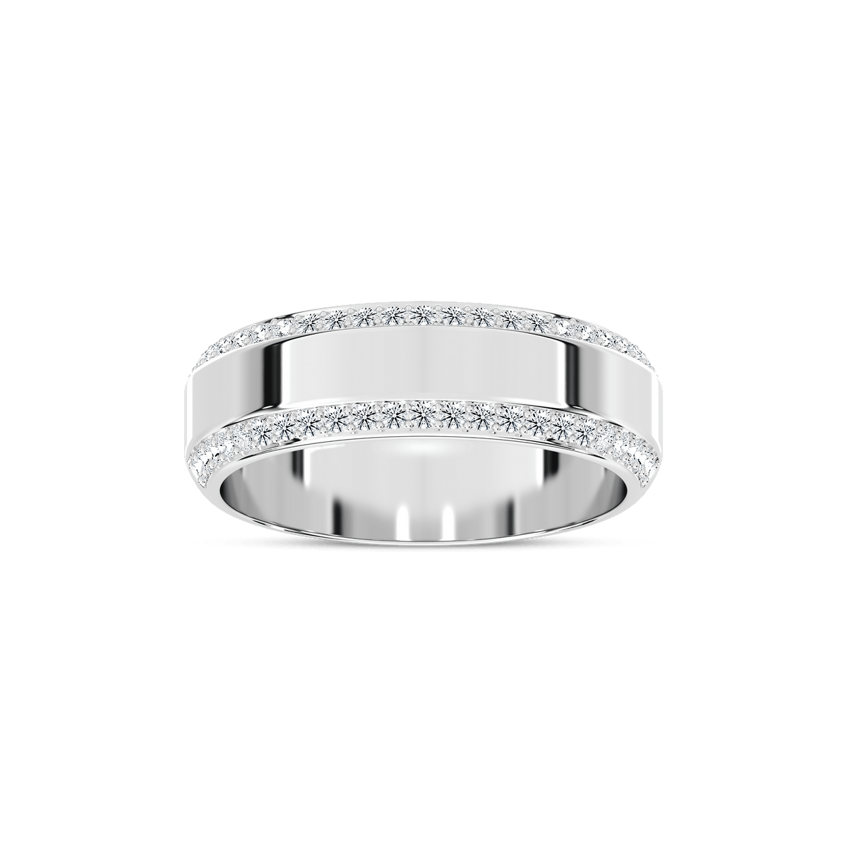 Chad 1/2 ctw Round Lab Grown Diamond 7.00mm Double Edge Mens Wedding Band