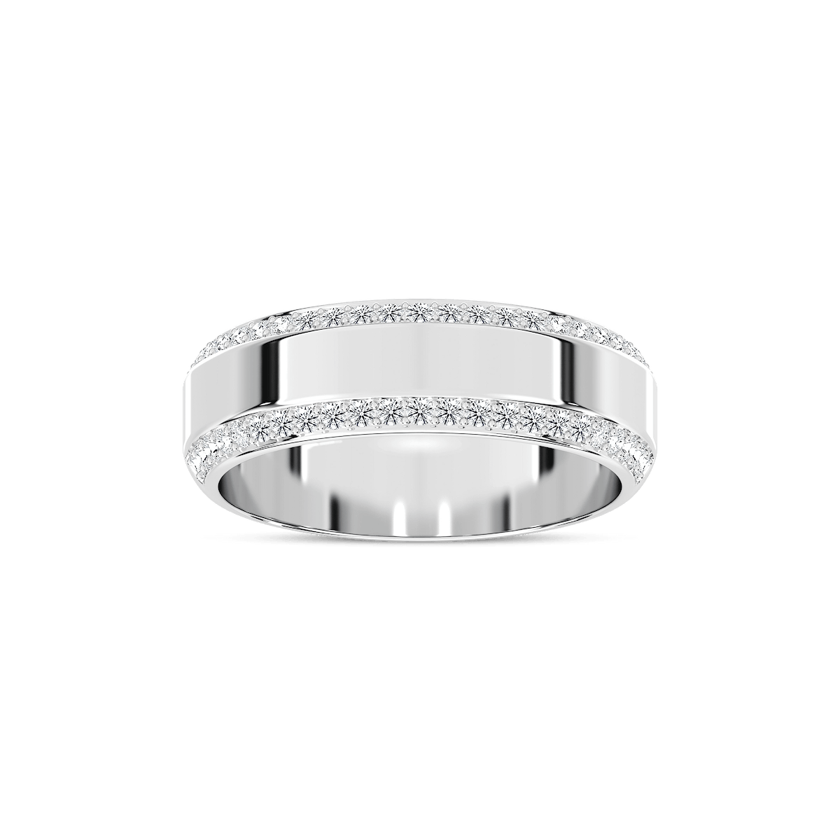 Chad 1/2 ctw Round Lab Grown Diamond 7.00mm Double Edge Mens Wedding Band