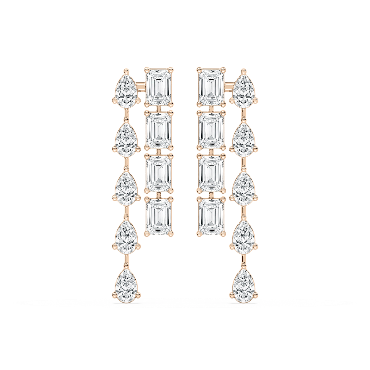 8 ³⁄₅ ctw Pear & Emerald Lab Grown Diamond Bouble Lane Dangle Earrings