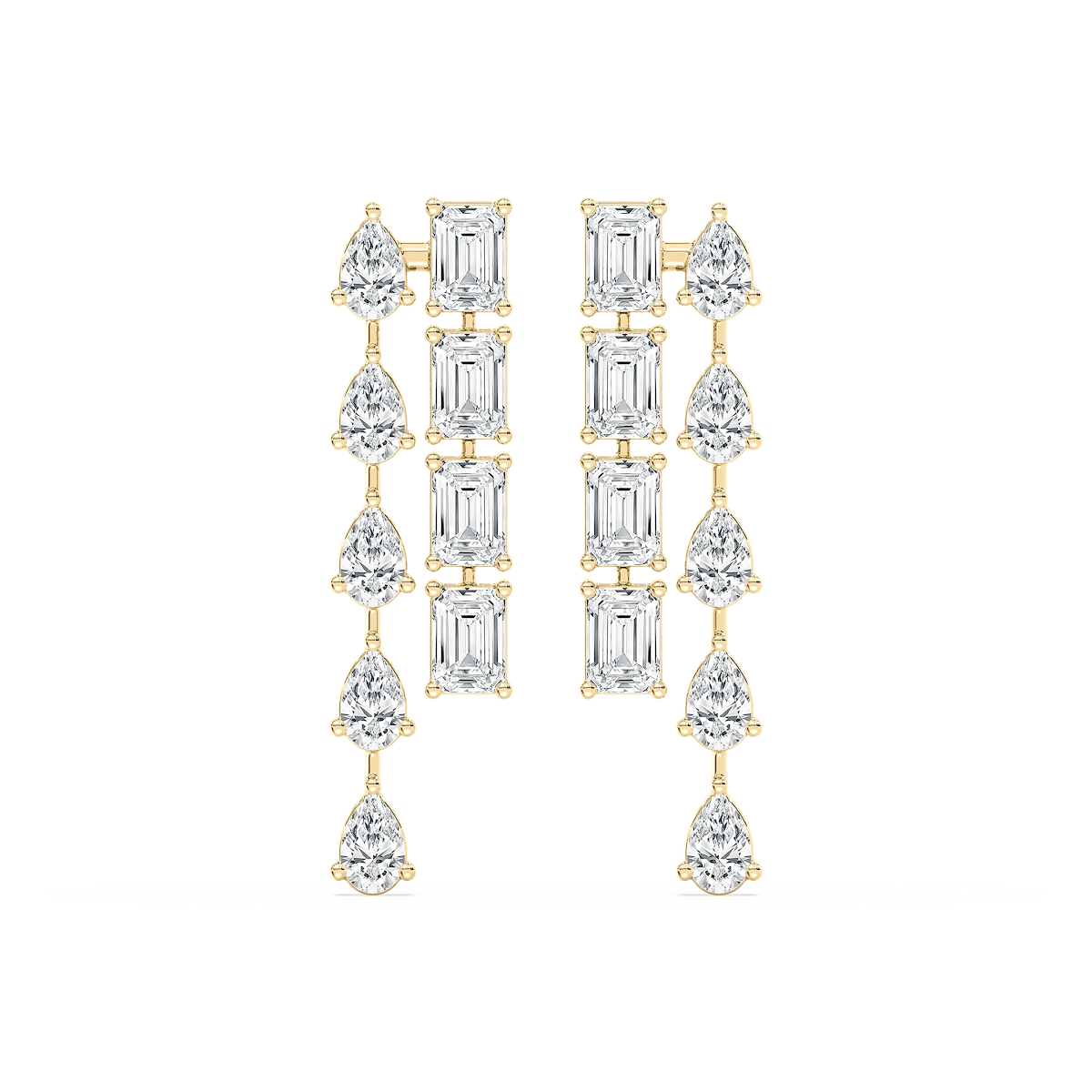 8 ³⁄₅ ctw Pear & Emerald Lab Grown Diamond Bouble Lane Dangle Earrings