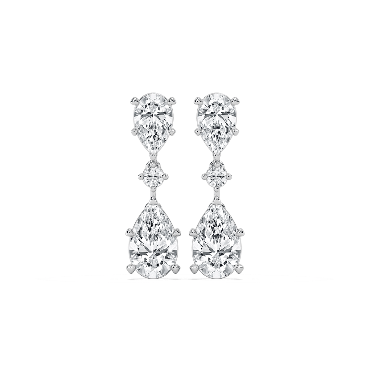 6 ¹⁄₅ ctw Pear & Round Lab Grown Diamond Drop Earrings