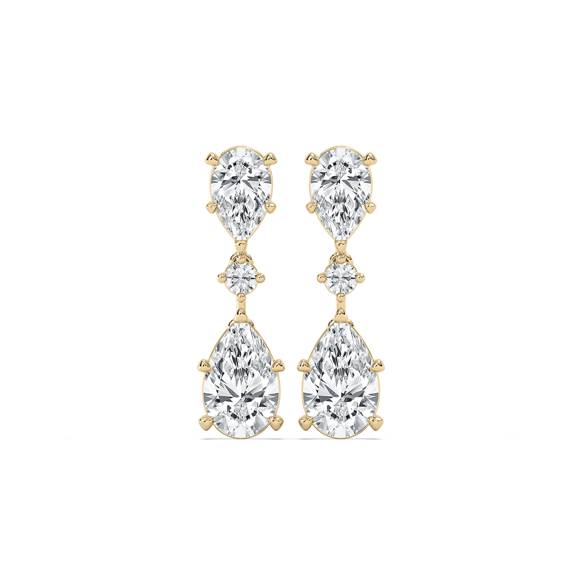 6 ¹⁄₅ ctw Pear & Round Lab Grown Diamond Drop Earrings