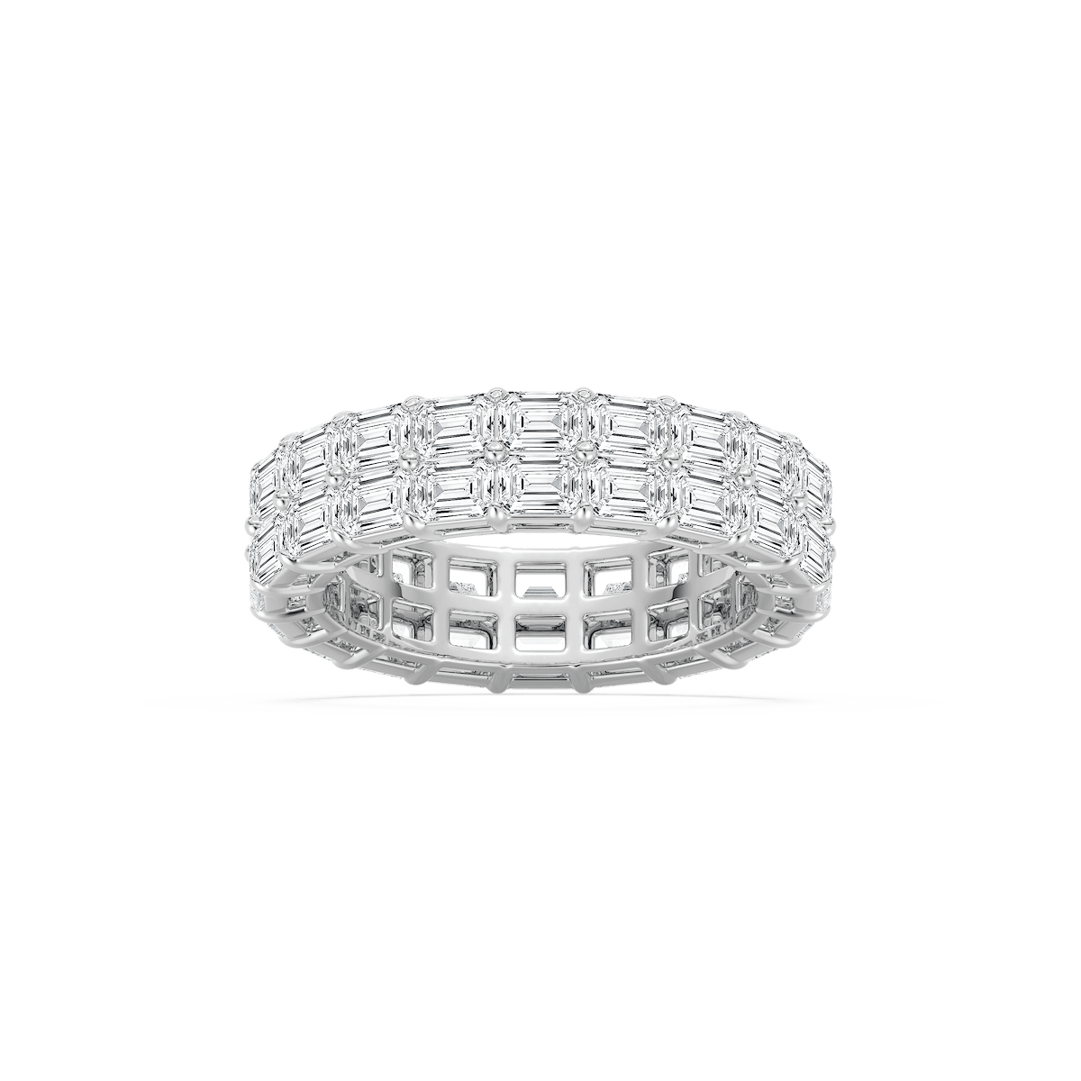 Sophie 5 ⅕ ctw Emerald Lab Grown Diamond East West Double Row Eternity Band
