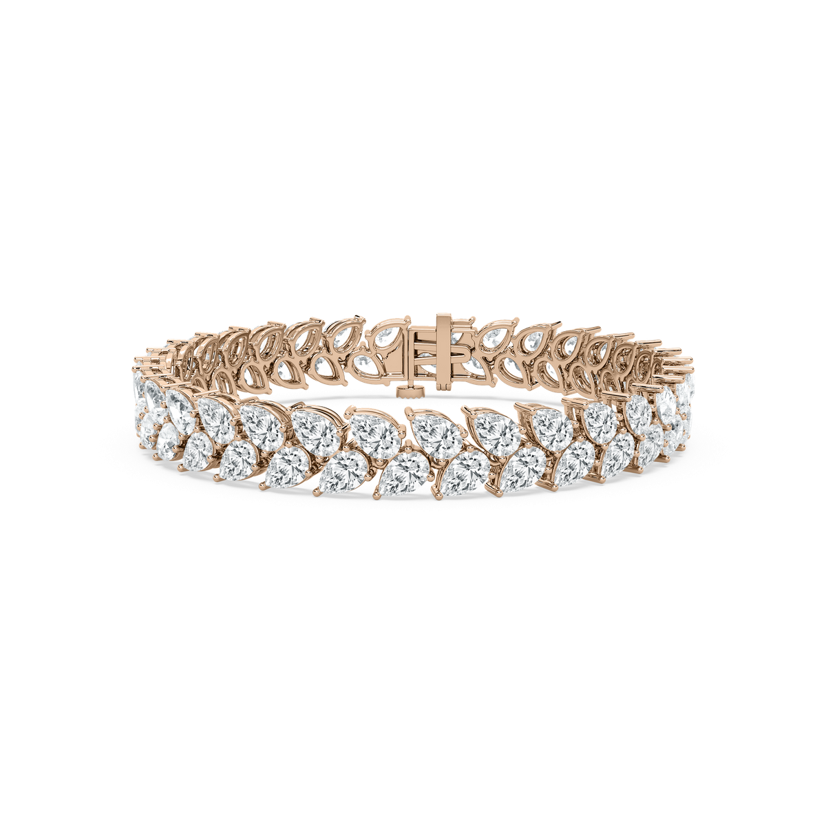 18 ½ ctw Pear Lab Grown Diamond Double Row Bracelet - 7 Inches - Signature Collection