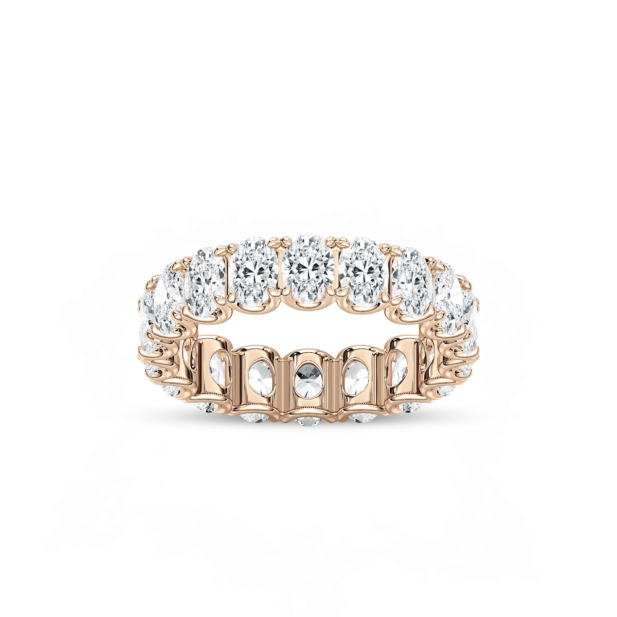 Armani Oval Lab Grown Diamond U Prong Eternity Band