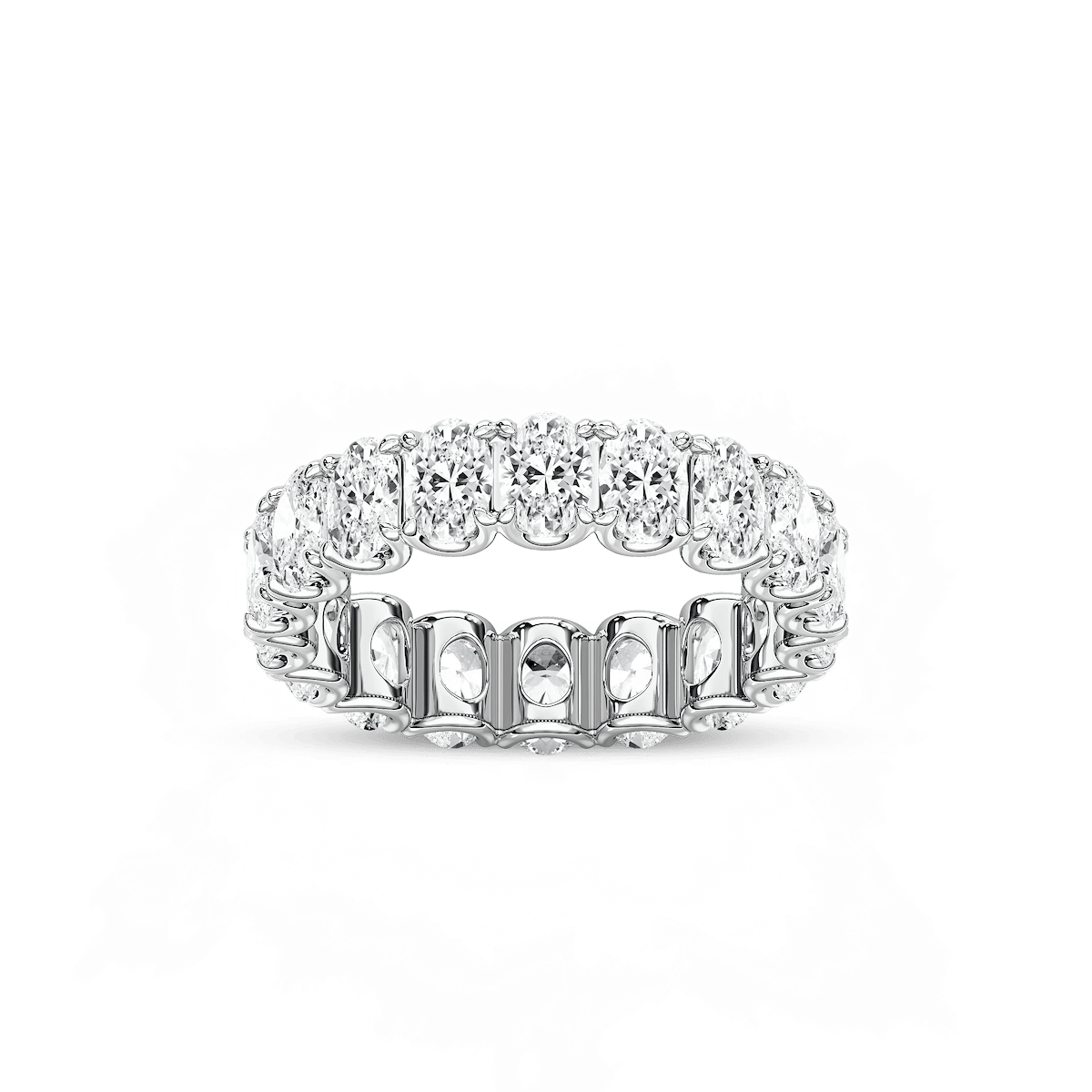 Armani Oval Lab Grown Diamond U Prong Eternity Band