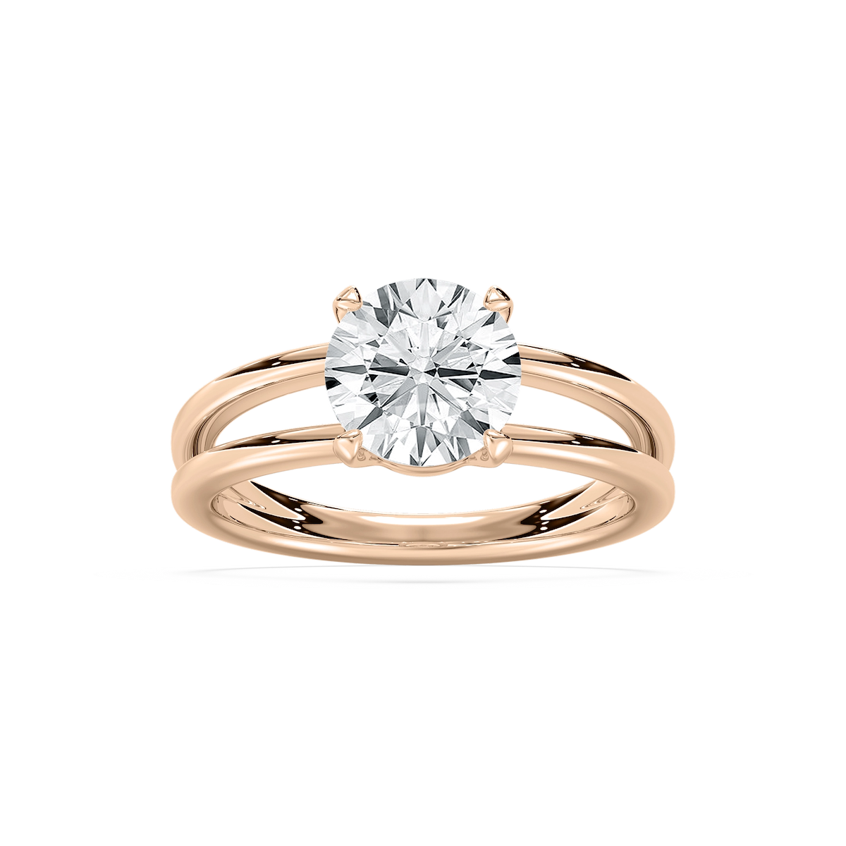 Duet 2 ctw Round Lab Grown Diamond Duet Split Shank Solitaire Engagement Ring