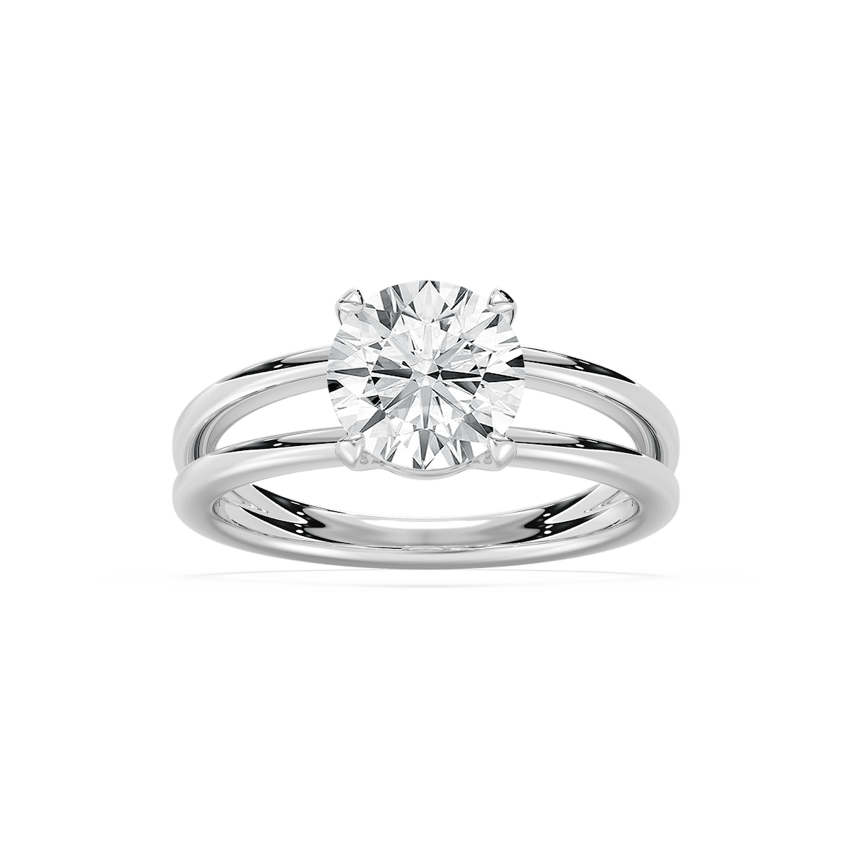 Duet 2 ctw Round Lab Grown Diamond Duet Split Shank Solitaire Engagement Ring