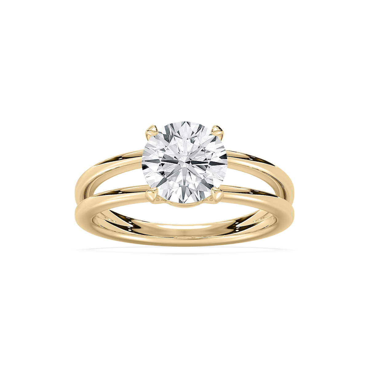 Duet 2 ctw Round Lab Grown Diamond Duet Split Shank Solitaire Engagement Ring