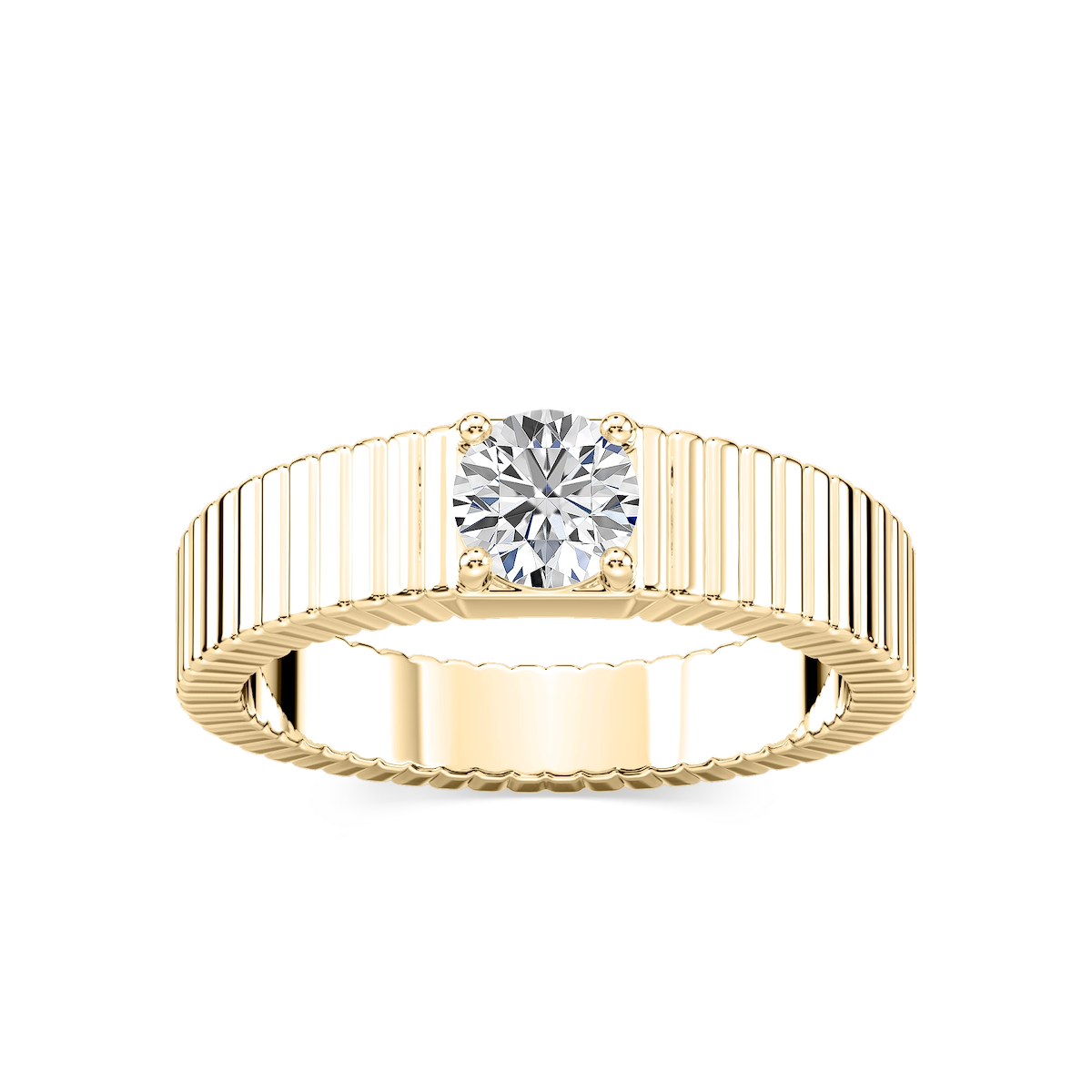 Noelle 1/2 ctw Round Lab Grown Diamond Fluted Solitaire Engagement Ring