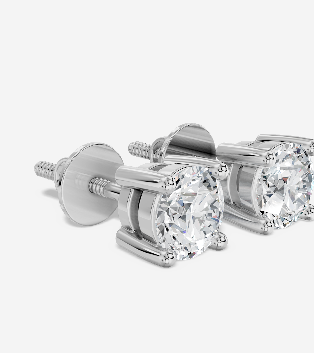 14 0.5 Carat Round D/VVS Labgrown Prong Set Studs