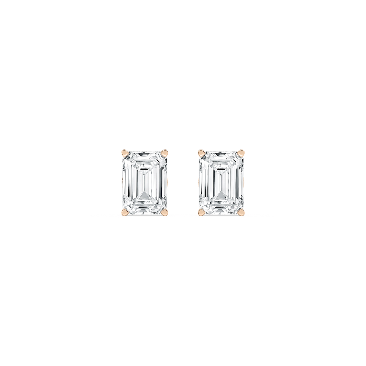 Emerald Lab Grown Diamond Filigree Scroll Stud Earrings