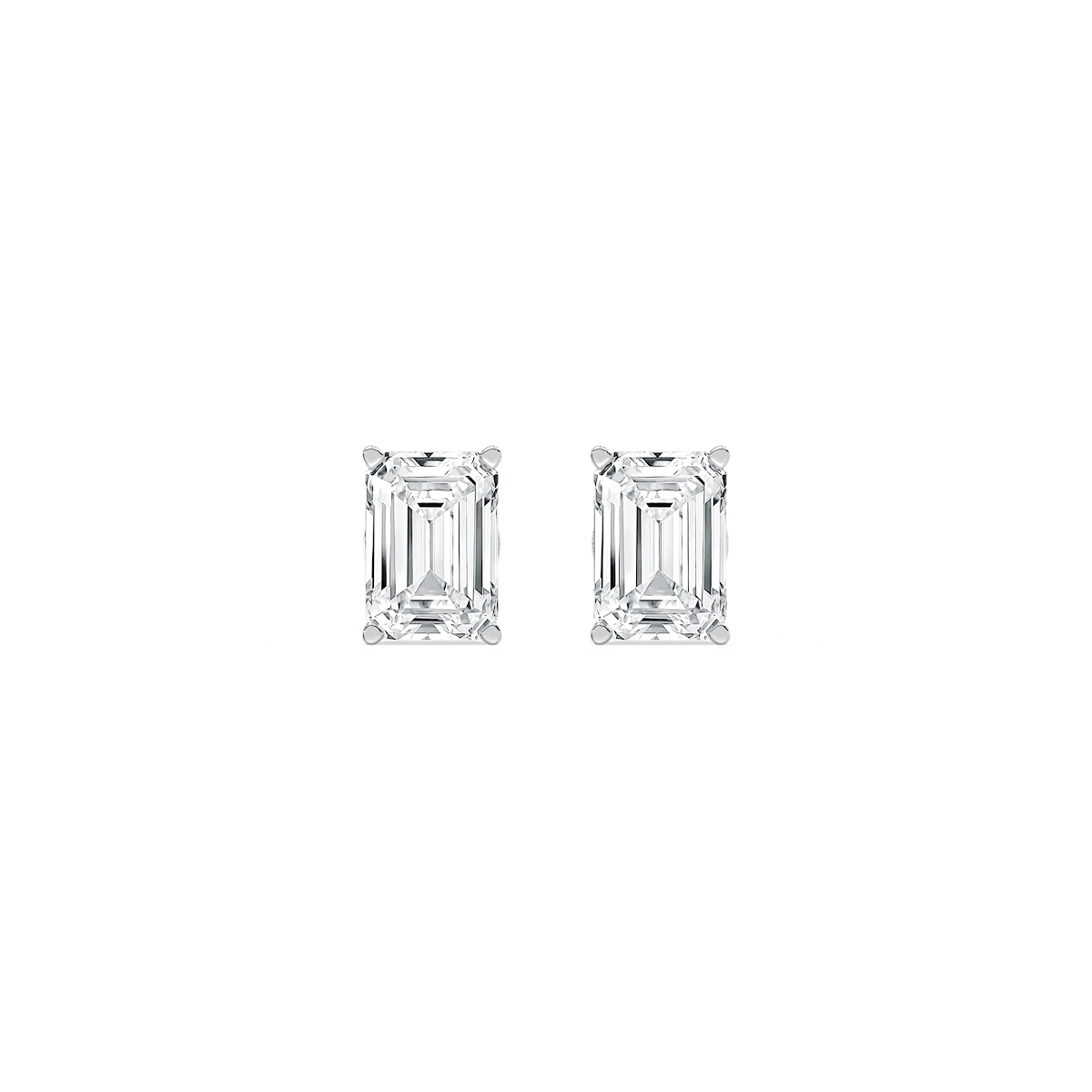 Emerald Lab Grown Diamond Filigree Scroll Stud Earrings