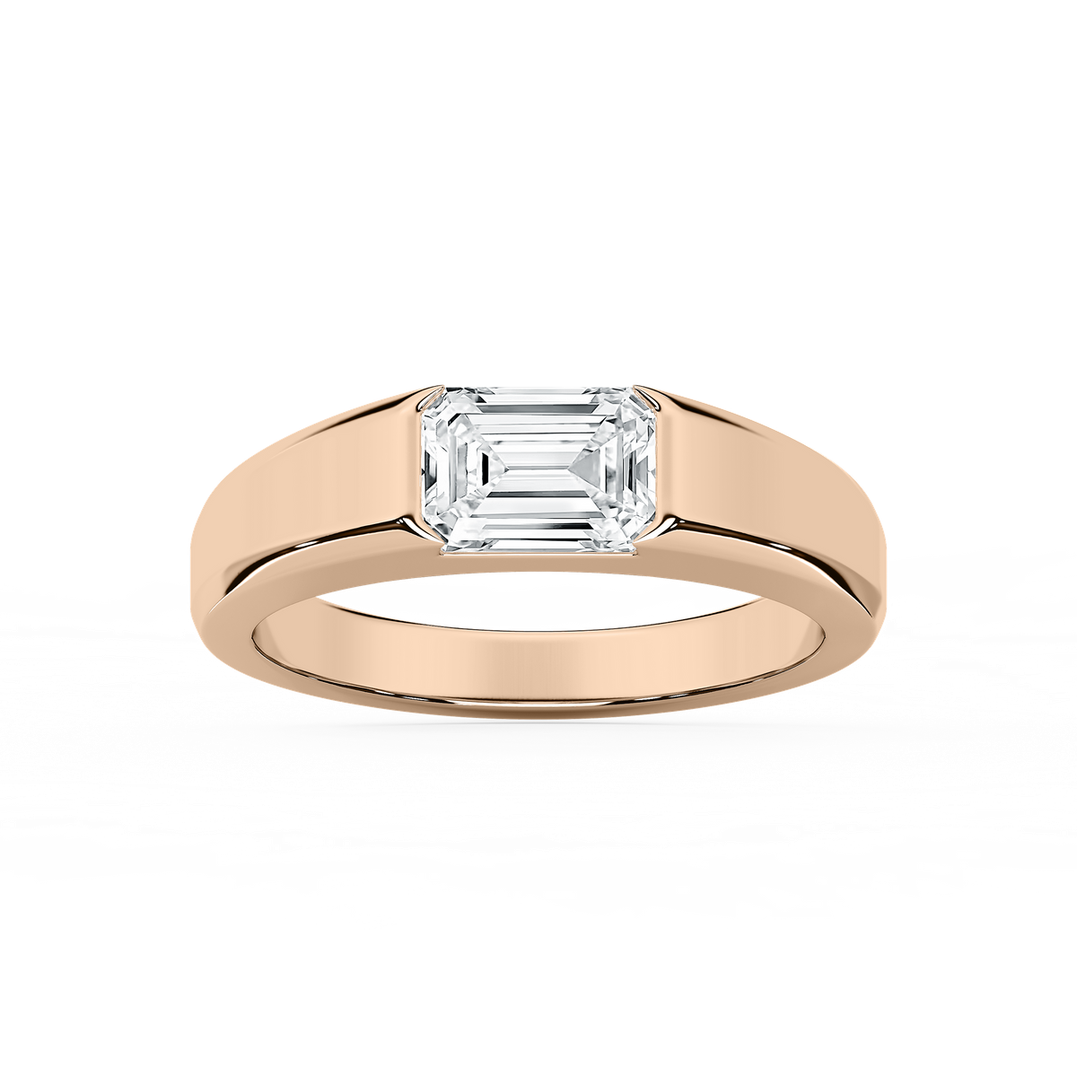 Brayden 2 ct Emerald Lab Grown Diamond 2.90mm East West Set Mens Wedding Band