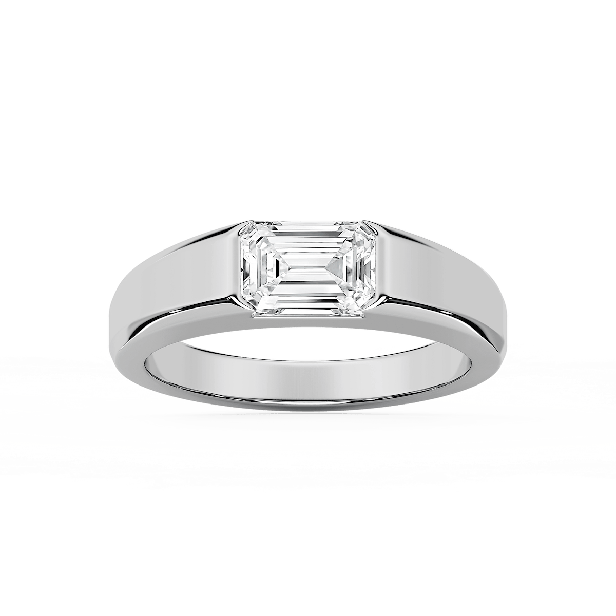 Brayden 2 ct Emerald Lab Grown Diamond 2.90mm East West Set Mens Wedding Band
