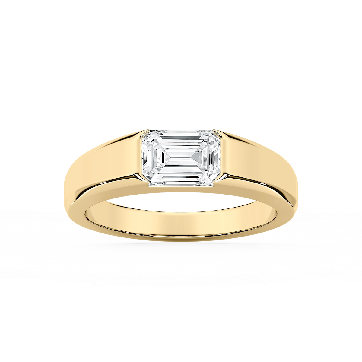 Brayden 2 ct Emerald Lab Grown Diamond 2.90mm East West Set Mens Wedding Band