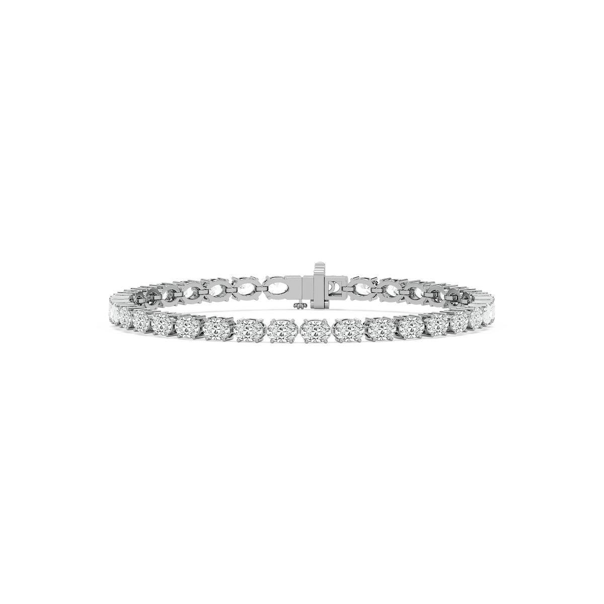 8 ¹⁄₂ ctw Oval Lab Grown Diamond East West Tennis Bracelet  - 7 Inches
