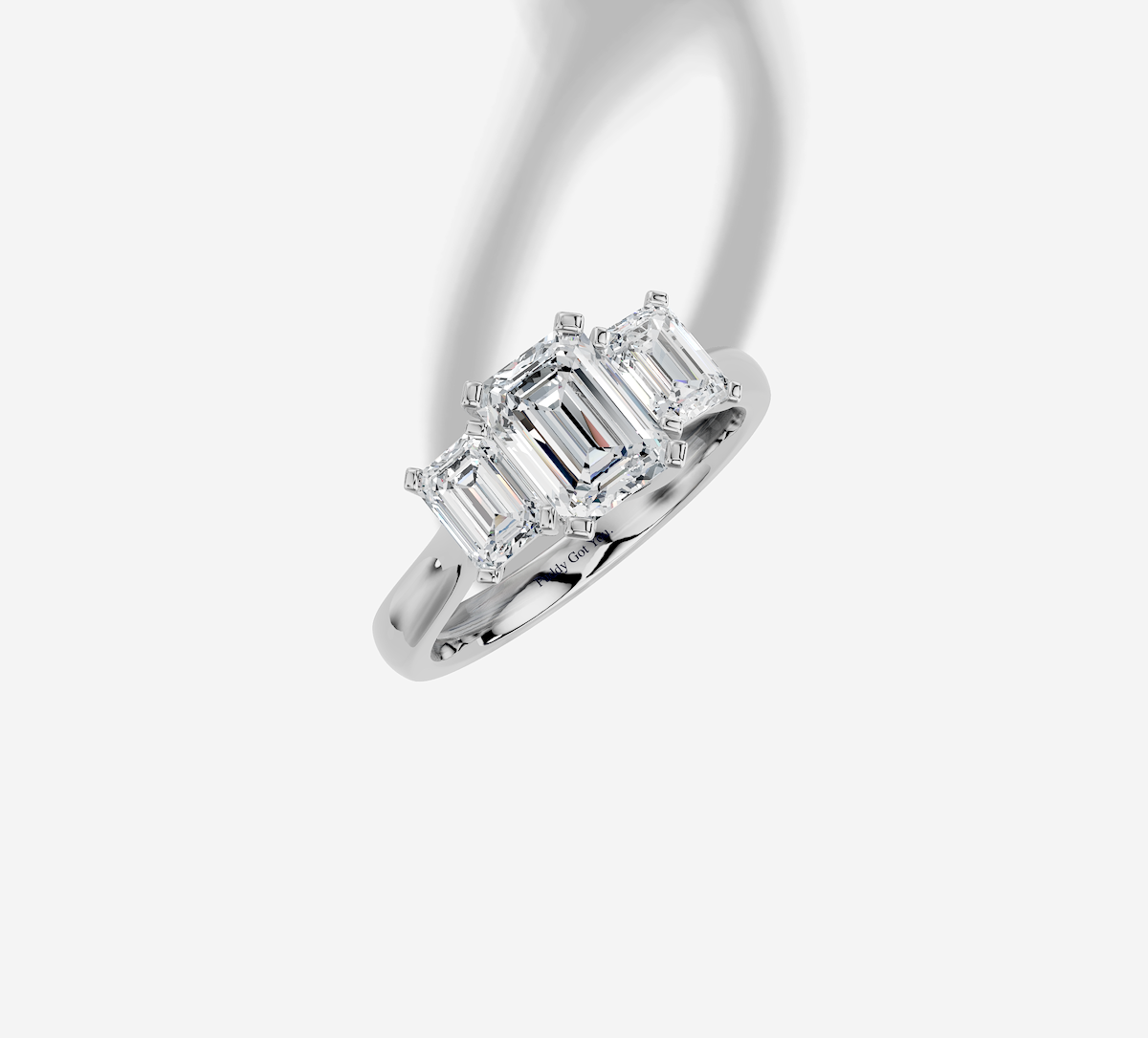 14K gold 1.00 carat Emerald Diamond 3 Stone  Standard  Three stone