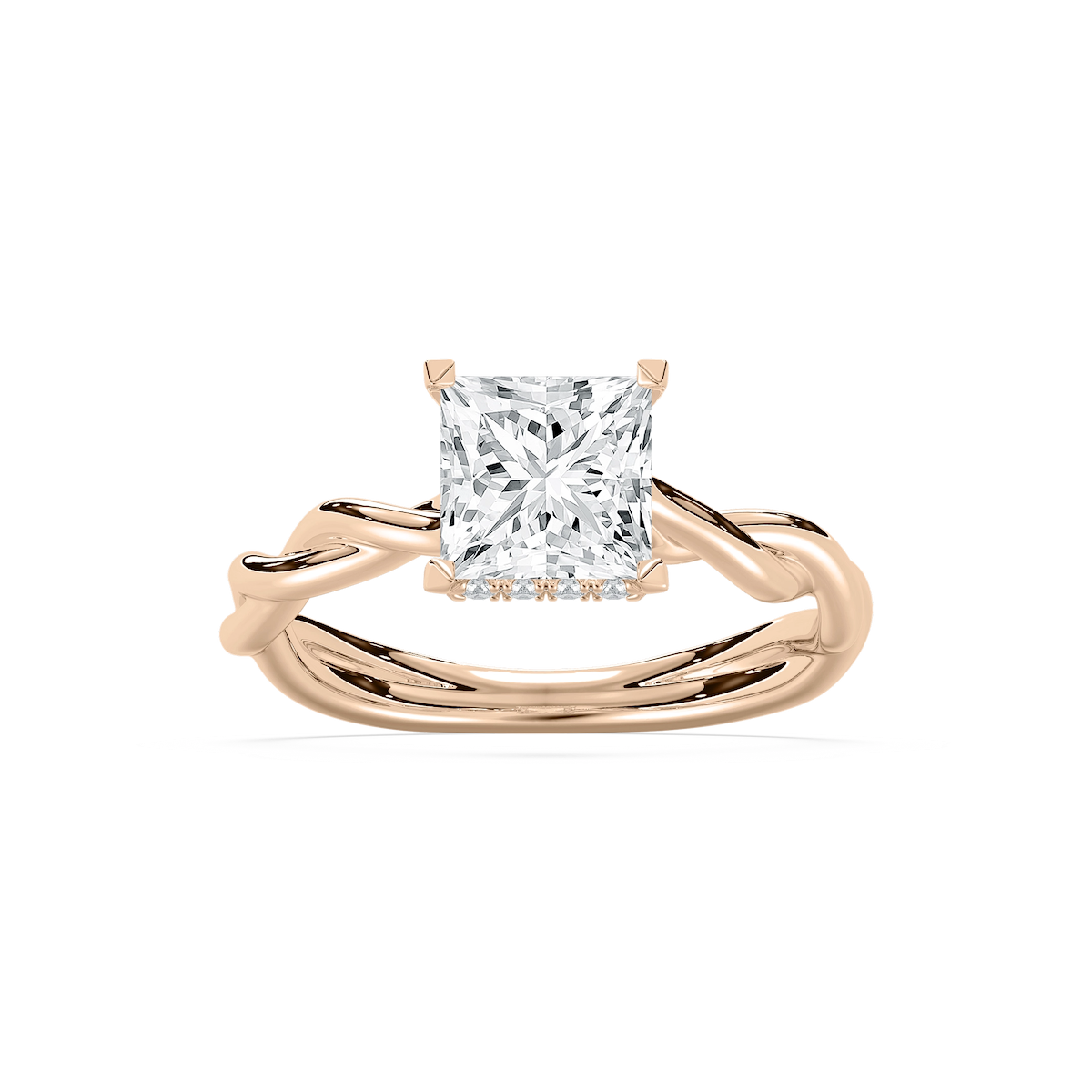 Eleanor Hidden Halo Twist Princess Engagement Ring