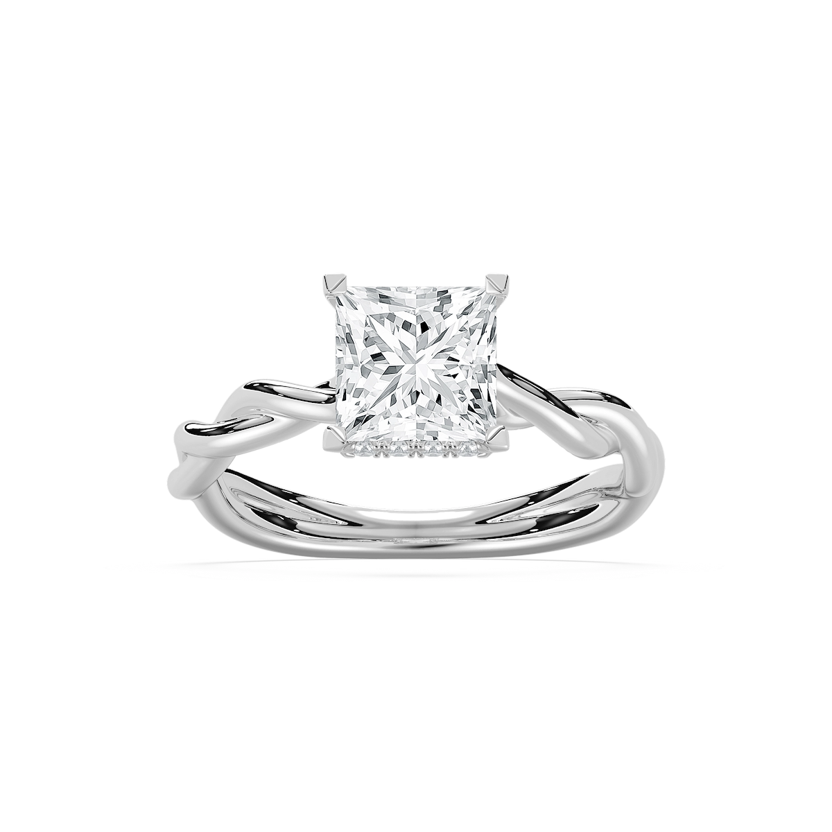 Eleanor Hidden Halo Twist Princess Engagement Ring