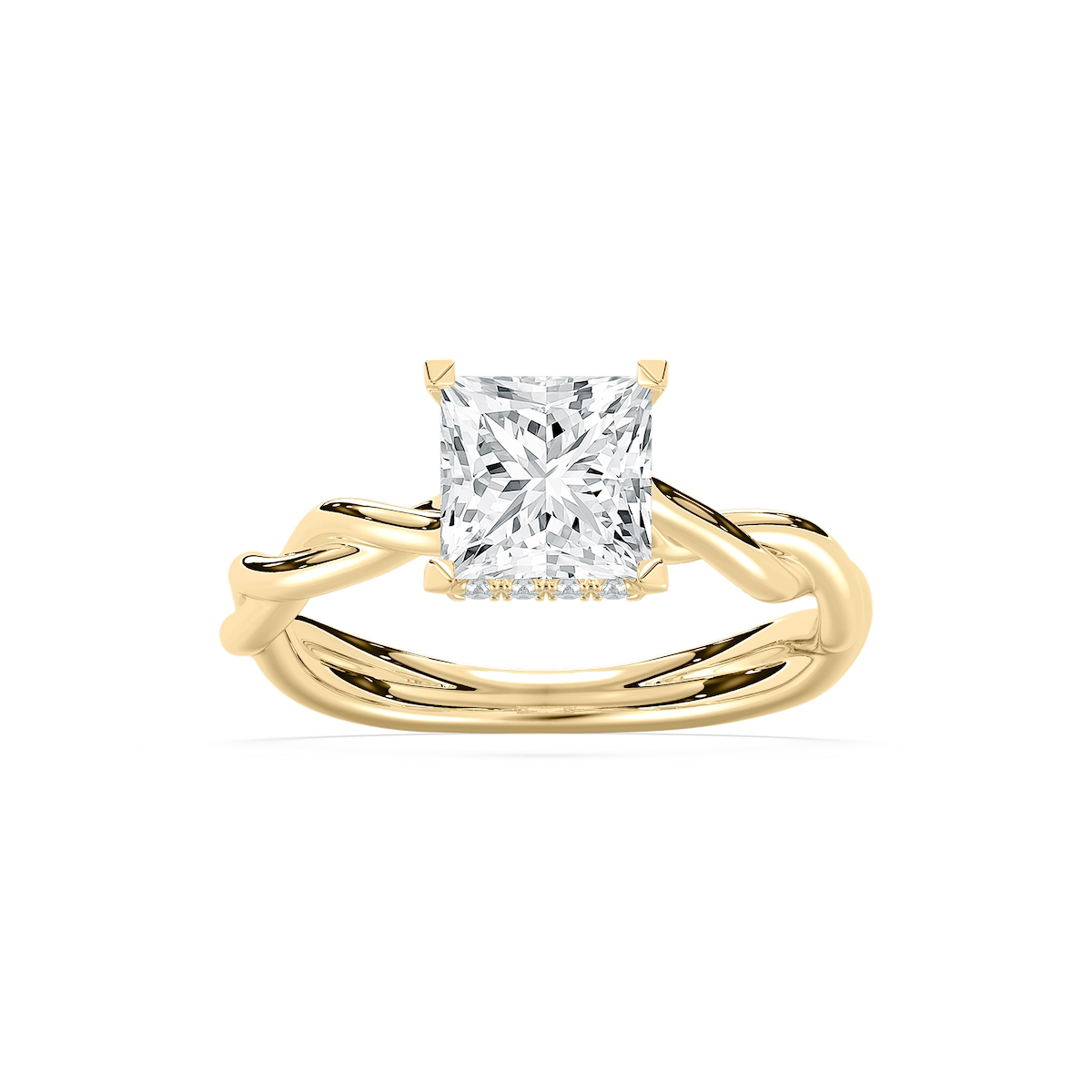 Eleanor Hidden Halo Twist Princess Engagement Ring