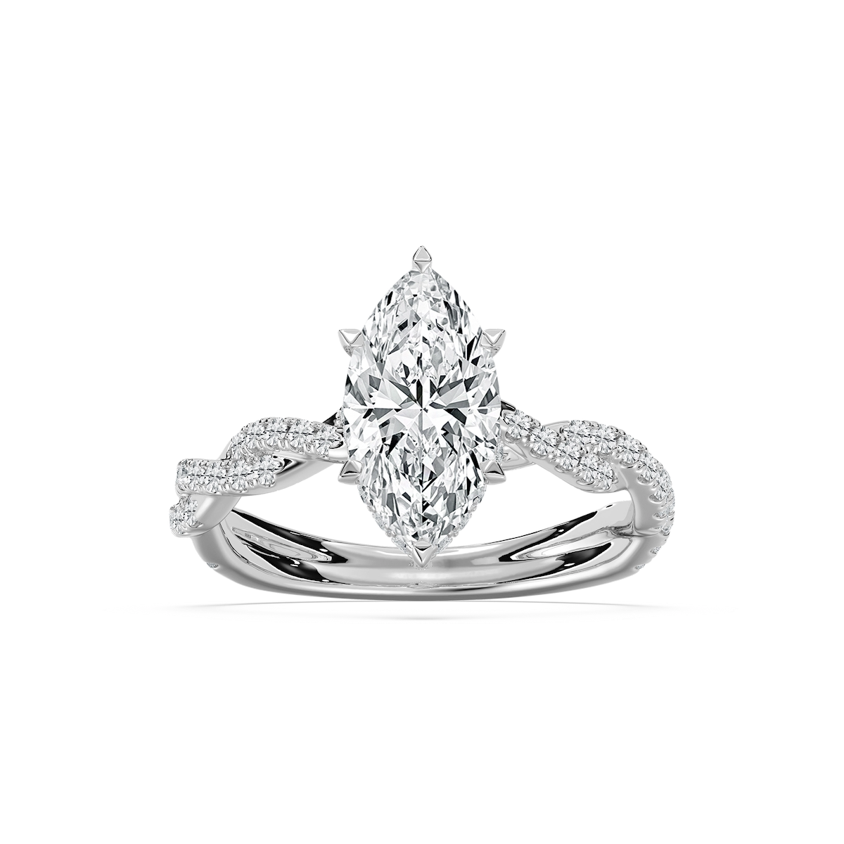Elise Pave Twist Marquise Engagement Ring