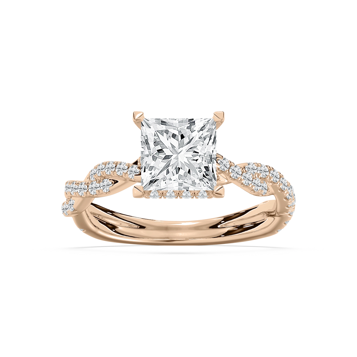 Elise Pave Twist Princess Engagement Ring