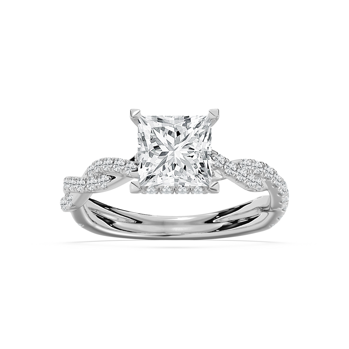 Elise Pave Twist Princess Engagement Ring