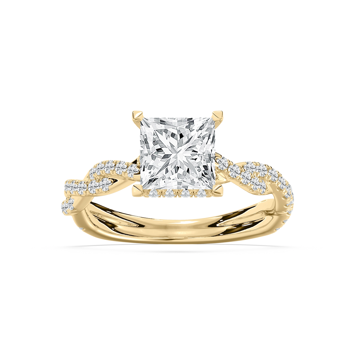 Elise Pave Twist Princess Engagement Ring